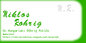miklos rohrig business card