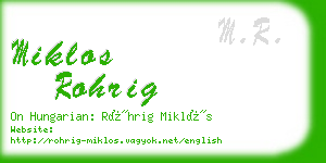 miklos rohrig business card